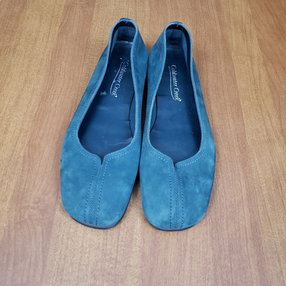 Coldwater Creek | Teal Blue Green Leather Flats